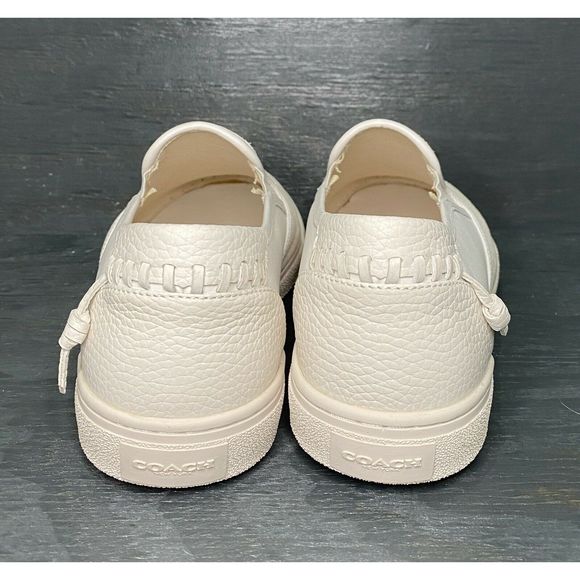 Coach White Leather Suede Slip On G1668 - Picture 5 of 5
